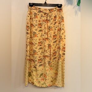 Vintage 90's APRIL CORNELL Floral Belted Maxi Skirt